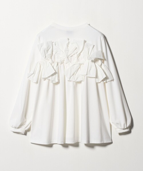 リボン コンビ パフスリーブ カットソー ‐ウォッシャブル‐（T