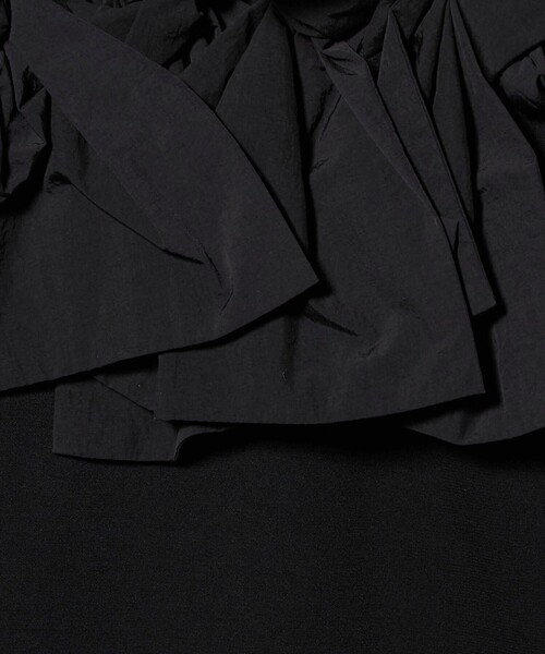 リボン コンビ パフスリーブ カットソー ‐ウォッシャブル‐（Tシャツ