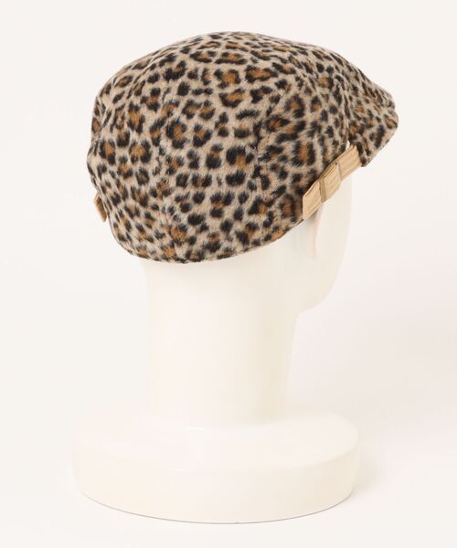 BARELY BLUE（ベアリーブルー）の「【 BARELY BLUE / ベアリーブルー 】 クラシカル レオパード ハンチング帽（ハンチング/ベレー帽・レディース・ベージュ/ネイビー/ブラック・FREE）」の4枚目の写真
