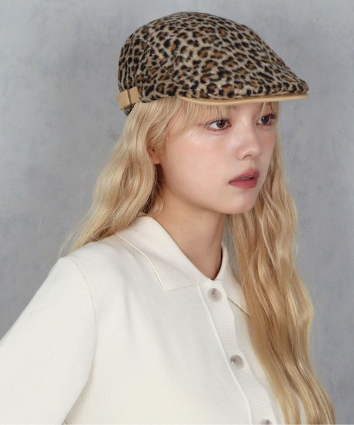 BARELY BLUE（ベアリーブルー）の「【 BARELY BLUE / ベアリーブルー 】 クラシカル レオパード ハンチング帽（ハンチング/ベレー帽・レディース・ベージュ/ネイビー/ブラック・FREE）」の2枚目の写真