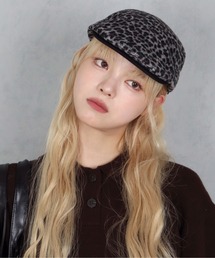 BARELY BLUE | 【 BARELY BLUE / ベアリーブルー 】 クラシカル レオパード ハンチング帽(ハンチング/ベレー帽)