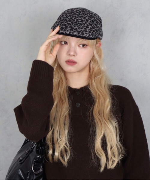 BARELY BLUE（ベアリーブルー）の「【 BARELY BLUE / ベアリーブルー 】 クラシカル レオパード ハンチング帽（ハンチング/ベレー帽・レディース・ベージュ/ネイビー/ブラック・FREE）」の14枚目の写真