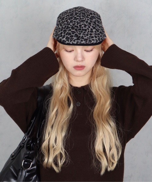 BARELY BLUE（ベアリーブルー）の「【 BARELY BLUE / ベアリーブルー 】 クラシカル レオパード ハンチング帽（ハンチング/ベレー帽・レディース・ベージュ/ネイビー/ブラック・FREE）」の5枚目の写真