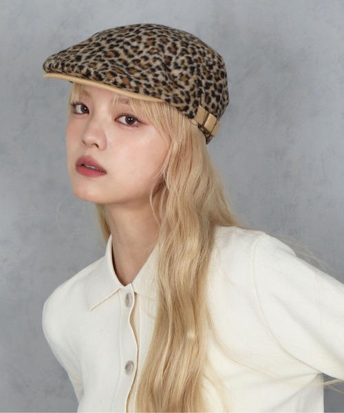 BARELY BLUE（ベアリーブルー）の「【 BARELY BLUE / ベアリーブルー 】 クラシカル レオパード ハンチング帽（ハンチング/ベレー帽・レディース・ベージュ/ネイビー/ブラック・FREE）」の8枚目の写真