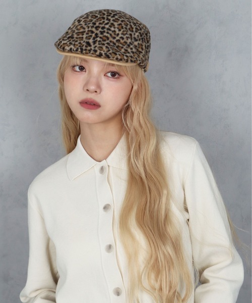 BARELY BLUE（ベアリーブルー）の「【 BARELY BLUE / ベアリーブルー 】 クラシカル レオパード ハンチング帽（ハンチング/ベレー帽・レディース・ベージュ/ネイビー/ブラック・FREE）」の10枚目の写真