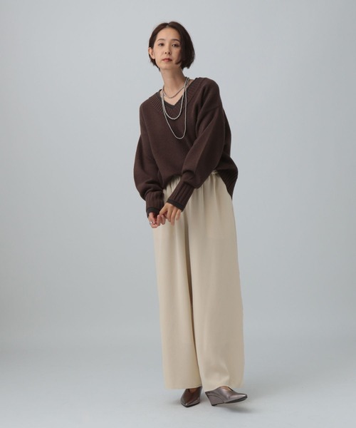 LEPSIM（レプシィム）の「艶トロミイージーパンツ　581495（その他パンツ・レディース・アイボリー/チャコールグレー/ネイビー・FREE）」の20枚目の写真