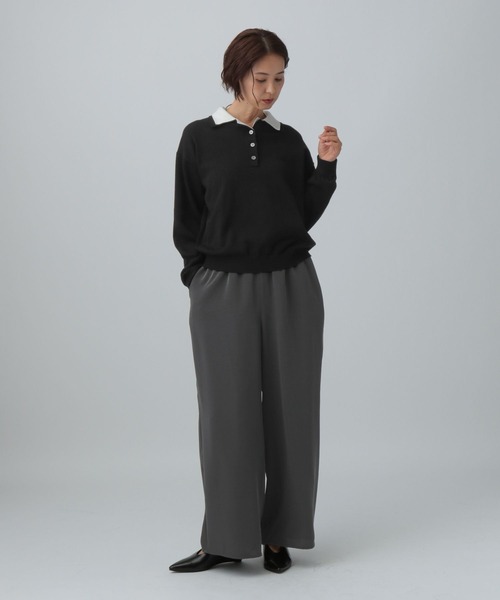 LEPSIM（レプシィム）の「艶トロミイージーパンツ　581495（その他パンツ・レディース・アイボリー/チャコールグレー/ネイビー・FREE）」の19枚目の写真