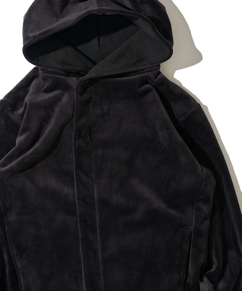1PIU1UGUALE3 RELAX (ウノピゥウノウグァーレトレ リラックス)の「【1PIU1UGUALE3 RELAX】VELOUR WRAP HOODIE(パーカー・メンズ・ブラック・MEDIUM/LARGE)」の2枚目の写真