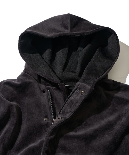 1PIU1UGUALE3 RELAX (ウノピゥウノウグァーレトレ リラックス)の「【1PIU1UGUALE3 RELAX】VELOUR WRAP HOODIE(パーカー・メンズ・ブラック・MEDIUM/LARGE)」の4枚目の写真
