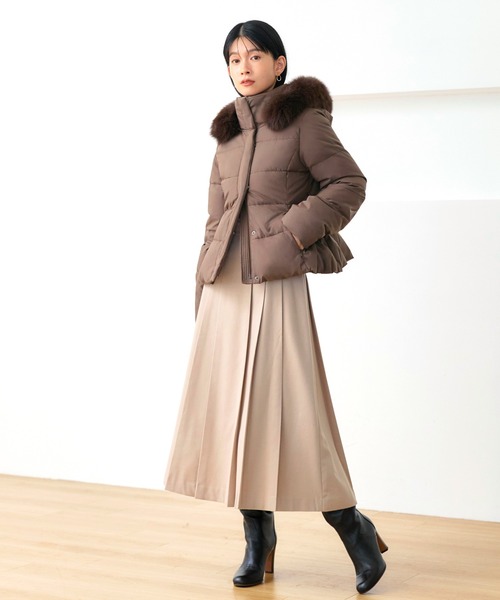 RUIRUE BOUTIQUE（ルイルエブティック）の「洗える / 撥水加工 / 静電気防止 ｜ スタイルアップ ショートダウン ｜ アウター  / ダウンコート（ダウンジャケット/コート・レディース・ブラック/アイボリー/チャコールグレー/モカ・S/M/L/LL）」の12枚目の写真