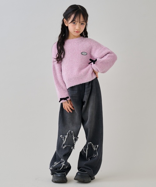 by LOVEiT(バイラビット)の「ラメシャギーリボンニット(ニット/セーター・キッズ・ピンク/シルバー・130cm/160cm/120cm/150cm/140cm)」の3枚目の写真