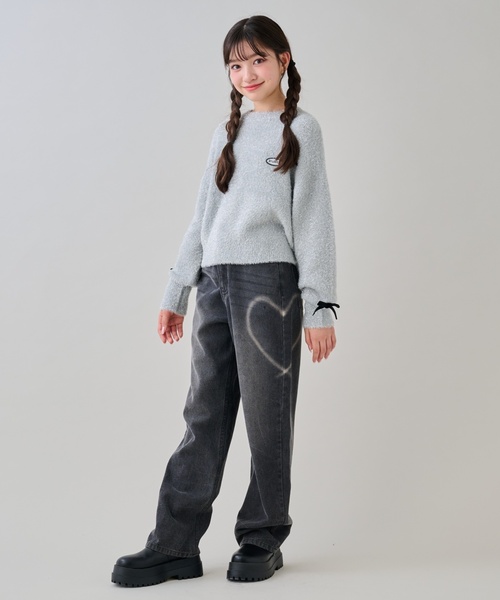 by LOVEiT(バイラビット)の「ラメシャギーリボンニット(ニット/セーター・キッズ・ピンク/シルバー・130cm/160cm/120cm/150cm/140cm)」の5枚目の写真