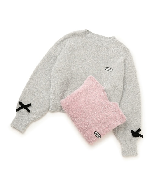 by LOVEiT(バイラビット)の「ラメシャギーリボンニット(ニット/セーター・キッズ・ピンク/シルバー・130cm/160cm/120cm/150cm/140cm)」の6枚目の写真