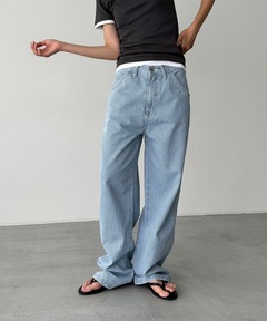 セール】ストライプバギーデニム（デニムパンツ）｜GAP（ギャップ）の