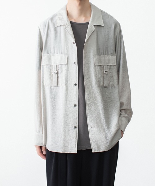 ATTACHMENT(アタッチメント)の「LY/SI ローン パッチポケット オープンカラー L/S SHIRT / LY/SI LAWN PATCH POCKET OPEN COLLAR L/S SHIRT(シャツ/ブラウス・メンズ・ダークグレー/ホワイト/ライトグレー/ブラック・1/2/3/4)」の15枚目の写真