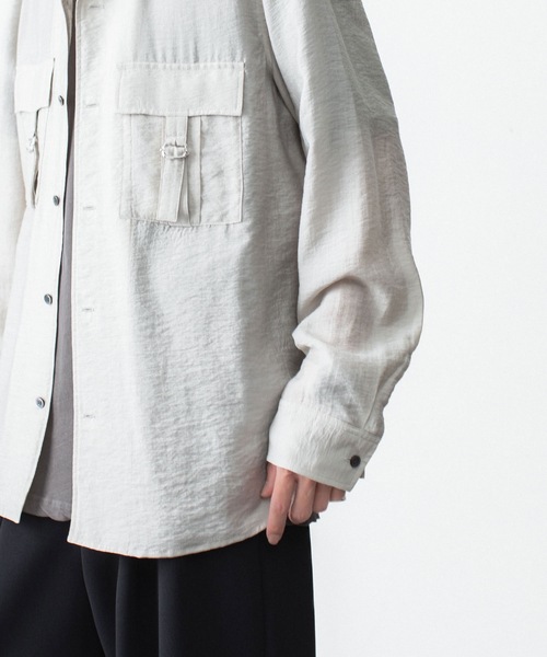 ATTACHMENT(アタッチメント)の「LY/SI ローン パッチポケット オープンカラー L/S SHIRT / LY/SI LAWN PATCH POCKET OPEN COLLAR L/S SHIRT(シャツ/ブラウス・メンズ・ダークグレー/ホワイト/ライトグレー/ブラック・1/2/3/4)」の21枚目の写真