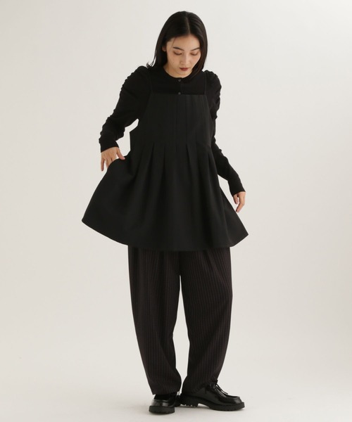 studio CLIP（スタディオクリップ）の「【daily CLIP】微起毛ツイルロングビスチェ（キャミソール・レディース・ブラック/ベージュ・FREE）」の7枚目の写真