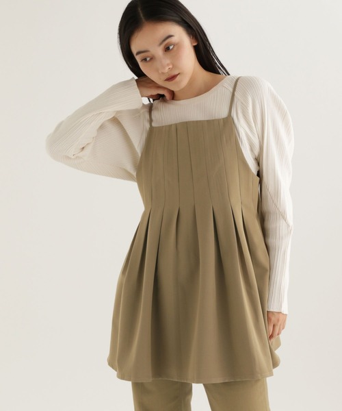 studio CLIP（スタディオクリップ）の「【daily CLIP】微起毛ツイルロングビスチェ（キャミソール・レディース・ブラック/ベージュ・FREE）」の10枚目の写真