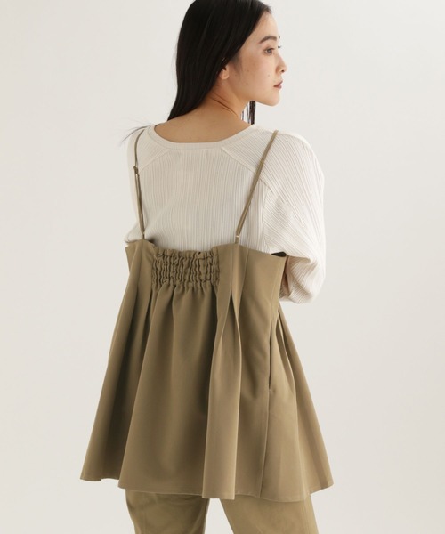 studio CLIP（スタディオクリップ）の「【daily CLIP】微起毛ツイルロングビスチェ（キャミソール・レディース・ブラック/ベージュ・FREE）」の12枚目の写真