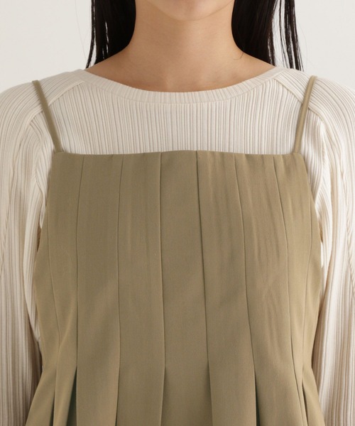 studio CLIP（スタディオクリップ）の「【daily CLIP】微起毛ツイルロングビスチェ（キャミソール・レディース・ブラック/ベージュ・FREE）」の16枚目の写真