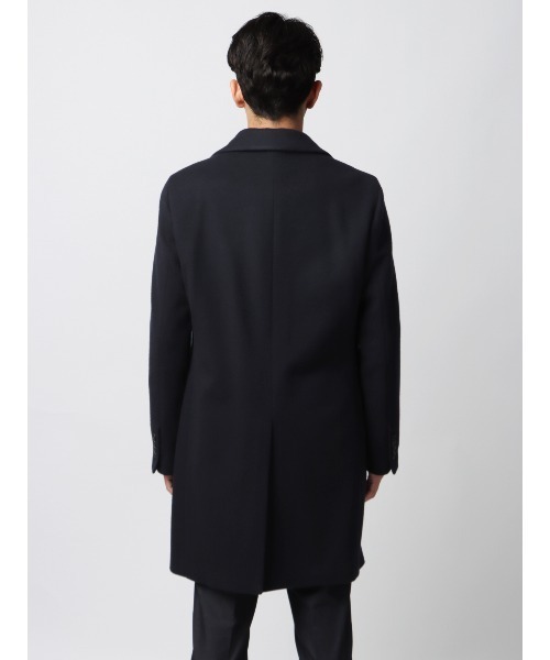 セール】スマみえチェスターコート ストレッチ ウールライクビーバー