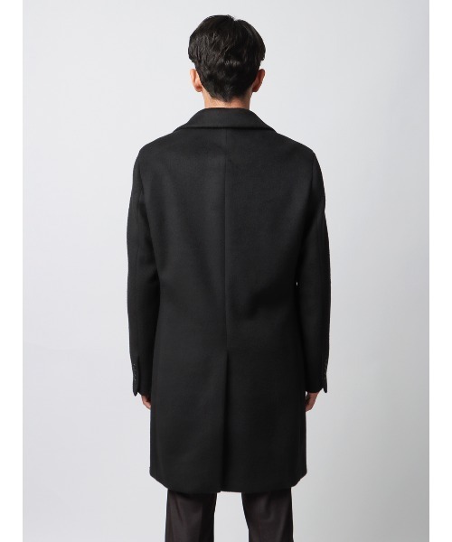 セール】スマみえチェスターコート ストレッチ ウールライクビーバー