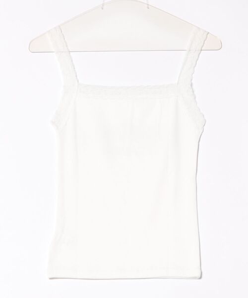 SPINNS（スピンズ）の「キャミソール/PORNSTARロゴ（タンクトップ・レディース・オフホワイト・ONESIZE）」の2枚目の写真