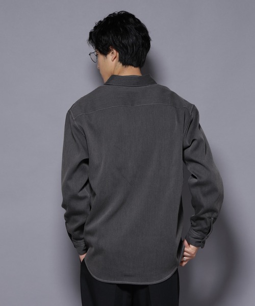 NANO universe（ナノユニバース）の「ストレッチツイルフラップポケットシャツ（シャツ/ブラウス・メンズ・ブラック/ベージュ/チャコール・L/M）」の6枚目の写真