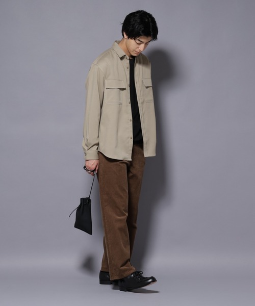 NANO universe（ナノユニバース）の「ストレッチツイルフラップポケットシャツ（シャツ/ブラウス・メンズ・ブラック/ベージュ/チャコール・L/M）」の17枚目の写真