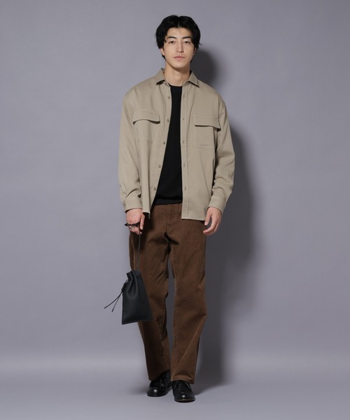 NANO universe（ナノユニバース）の「ストレッチツイルフラップポケットシャツ（シャツ/ブラウス・メンズ・ブラック/ベージュ/チャコール・L/M）」の15枚目の写真