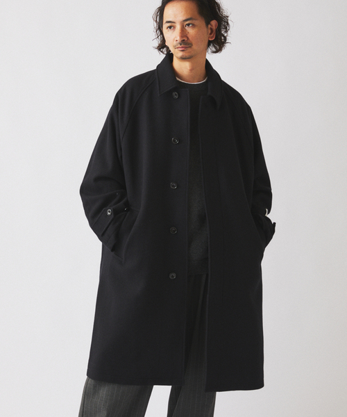 JOURNAL STANDARD relume(ジャーナルスタンダード レリューム)の「フレンチ メリノウール バルマカーン コート(ステンカラーコート・メンズ・ブラック/ブラックミックス/タン・LARGE/MEDIUM/SMALL)」の18枚目の写真