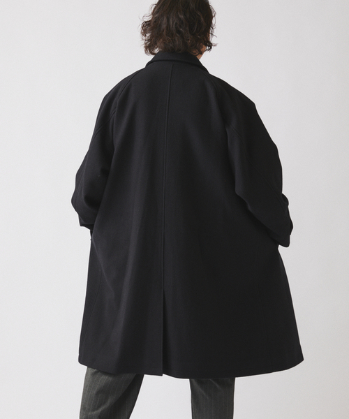 JOURNAL STANDARD relume(ジャーナルスタンダード レリューム)の「フレンチ メリノウール バルマカーン コート(ステンカラーコート・メンズ・ブラック/ブラックミックス/タン・LARGE/MEDIUM/SMALL)」の22枚目の写真