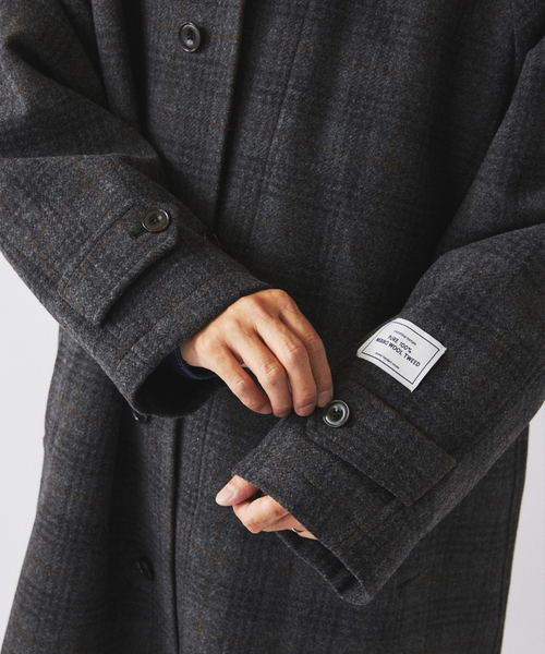 JOURNAL STANDARD relume(ジャーナルスタンダード レリューム)の「フレンチ メリノウール バルマカーン コート(ステンカラーコート・メンズ・ブラック/ブラックミックス/タン・LARGE/MEDIUM/SMALL)」の4枚目の写真