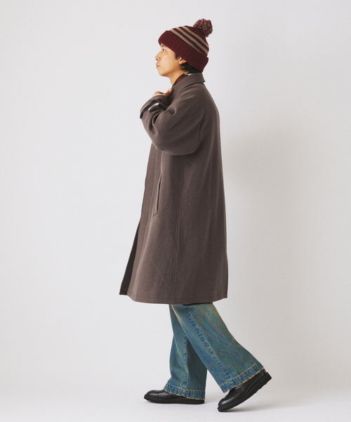 JOURNAL STANDARD relume(ジャーナルスタンダード レリューム)の「フレンチ メリノウール バルマカーン コート(ステンカラーコート・メンズ・ブラック/ブラックミックス/タン・LARGE/MEDIUM/SMALL)」の8枚目の写真