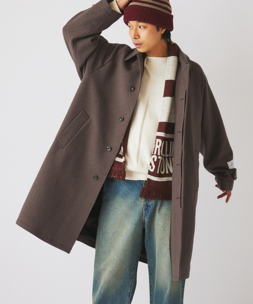 JOURNAL STANDARD relume(ジャーナルスタンダード レリューム)の「フレンチ メリノウール バルマカーン コート(ステンカラーコート・メンズ・ブラック/ブラックミックス/タン・LARGE/MEDIUM/SMALL)」の9枚目の写真