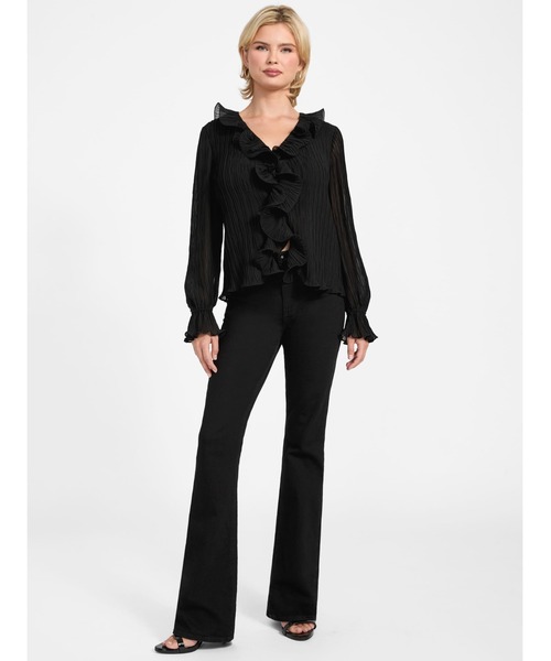 Guess（ゲス）の「Long Sleeves Faye Top 長袖ブラウス（シャツ/ブラウス・レディース・ブラック・SMALL/MEDIUM/X-SMALL）」の4枚目の写真