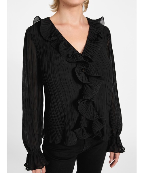 Guess（ゲス）の「Long Sleeves Faye Top 長袖ブラウス（シャツ/ブラウス・レディース・ブラック・SMALL/MEDIUM/X-SMALL）」の3枚目の写真