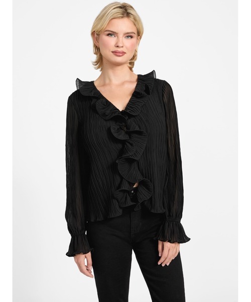 Guess（ゲス）の「Long Sleeves Faye Top 長袖ブラウス（シャツ/ブラウス・レディース・ブラック・SMALL/MEDIUM/X-SMALL）」の11枚目の写真