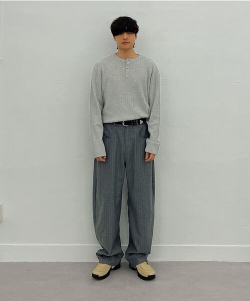 Millo Archive（ミロ アーカイブ）の「ドラフトヘンリーネックニット[グレー]（ニット/セーター・メンズ・その他・MEDIUM/LARGE/X-LARGE）」の22枚目の写真