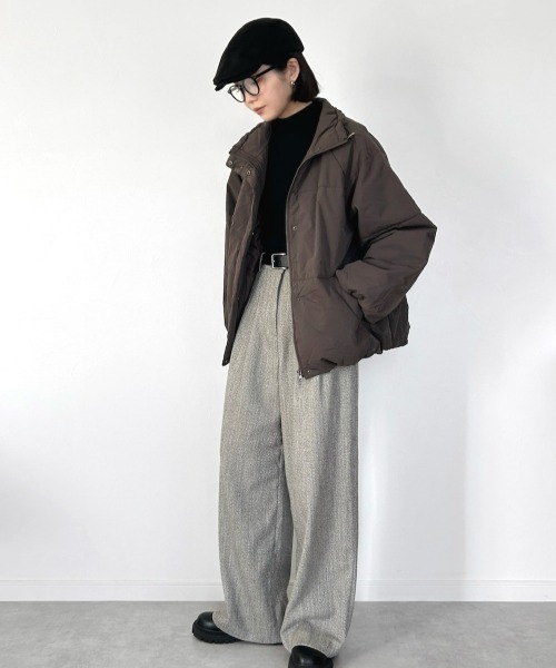 LBC（エルビーシー）の「スタンドネックワッシャー中綿ブルゾン（ブルゾン・レディース・ブラック/グレイッシュベージュ/ダークブラウン・M/L）」の10枚目の写真