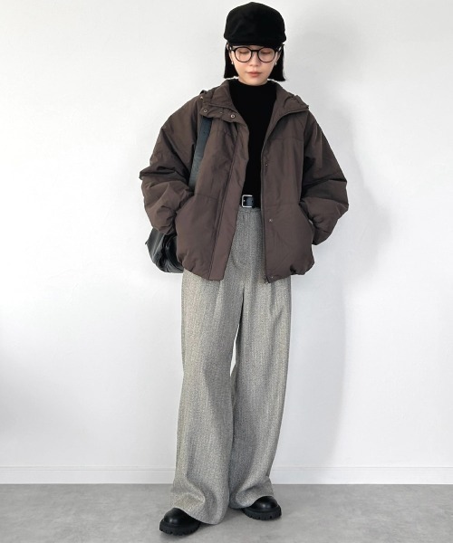 LBC（エルビーシー）の「スタンドネックワッシャー中綿ブルゾン（ブルゾン・レディース・ブラック/グレイッシュベージュ/ダークブラウン・M/L）」の12枚目の写真