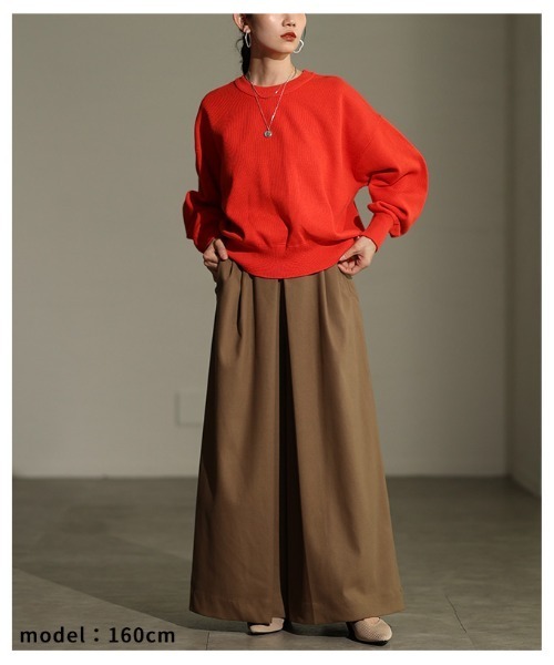 Sawa a la mode(サワアラモード)の「フロントタックワイドパンツ(その他パンツ・レディース・ブラック/チャコールグレー/ベージュ系その他・FREE)」の9枚目の写真
