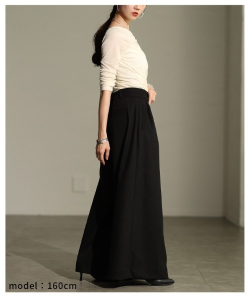 Sawa a la mode(サワアラモード)の「フロントタックワイドパンツ(その他パンツ・レディース・ブラック/チャコールグレー/ベージュ系その他・FREE)」の15枚目の写真