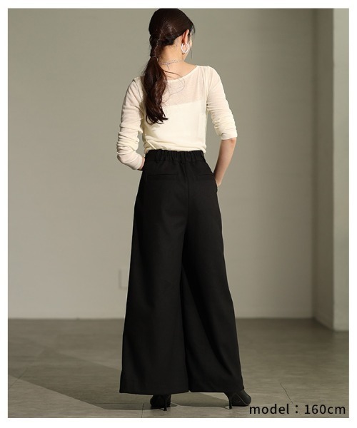 Sawa a la mode(サワアラモード)の「フロントタックワイドパンツ(その他パンツ・レディース・ブラック/チャコールグレー/ベージュ系その他・FREE)」の17枚目の写真