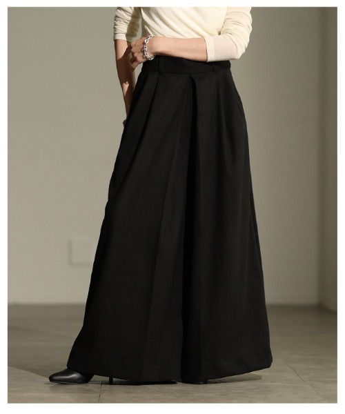 Sawa a la mode(サワアラモード)の「フロントタックワイドパンツ(その他パンツ・レディース・ブラック/チャコールグレー/ベージュ系その他・FREE)」の18枚目の写真