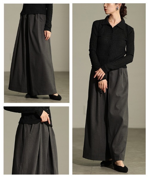 Sawa a la mode(サワアラモード)の「フロントタックワイドパンツ(その他パンツ・レディース・ブラック/チャコールグレー/ベージュ系その他・FREE)」の19枚目の写真