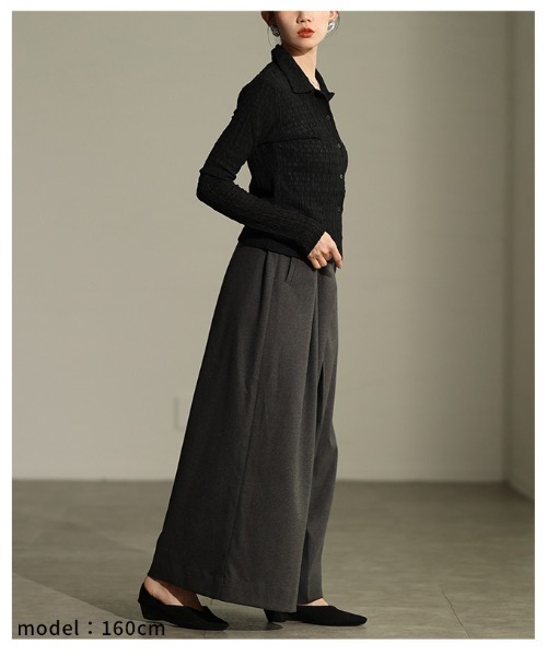 Sawa a la mode(サワアラモード)の「フロントタックワイドパンツ(その他パンツ・レディース・ブラック/チャコールグレー/ベージュ系その他・FREE)」の21枚目の写真