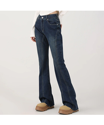 Thin Bootscut Pants BLUE