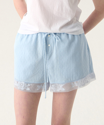 FRENCH LACE SHORTS BLUE