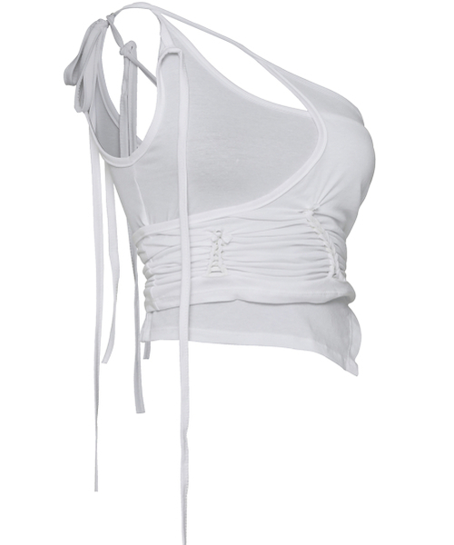 FLAREUP（フレアアップ）の「[SET] Handmade Twisted Layered Top (FL-118_White)（Tシャツ/カットソー・レディース・ホワイト・FREE）」の2枚目の写真